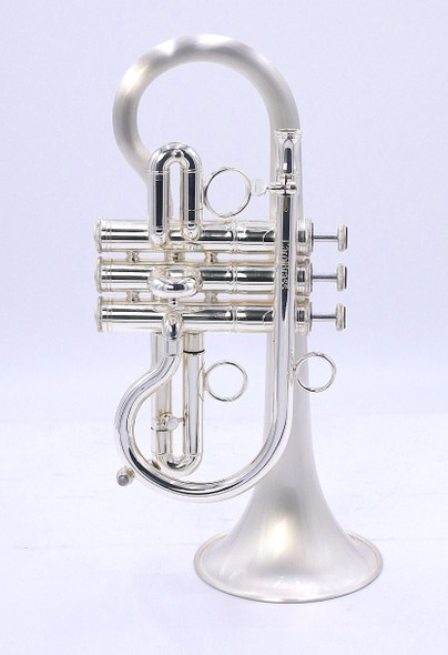 Pre-Owned Carolbrass 7775-YSS-Eb-L Soprano Cornet  with a custom Brushed silver finish!