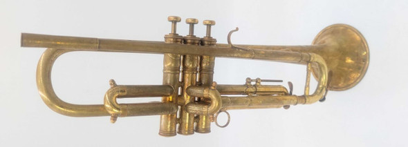 From Trent's Collection!  1940 French Besson Brevete'  Trumpet in Raw Brass 