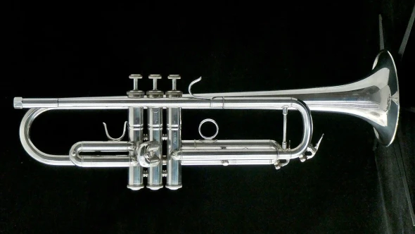 B-Stock Manchester Brass Custom RL-GB Professional Bb Trumpet in Silver Plate