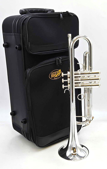 SUMMER SALE! Manchester Brass Custom RL-GB Professional Bb Trumpet in Silver Plate. Fantastic Trumpet!