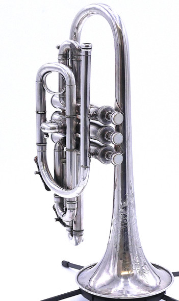 1905 Frank Holton "New Proportion" Cornet in Silver Plate 