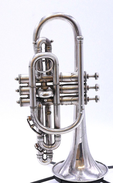 1905 Frank Holton "New Proportion" Cornet in Silver Plate 