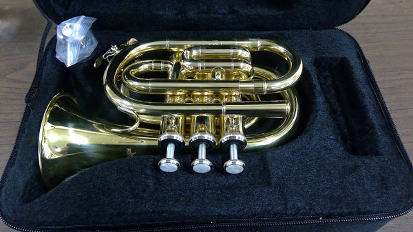 Perfect for travel! The Cute small bell ACB Doubler's Pocket Trumpet
