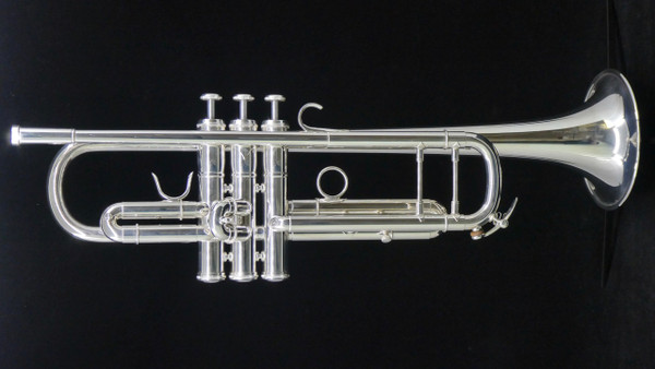 Adams A2 Selected Series trumpet in silver plate full side view