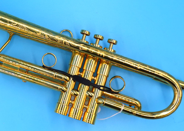 Exquisite Hand Engraved, Gold Plated Adams A4  Limited edition Trumpet!  A work of art!