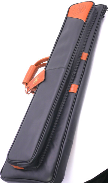 Gard Elite Cut Bell Trombone Case in Black Leather Veg Tan Leather Trim