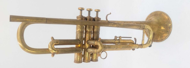 From Trent's Collection!  1940 French Besson Brevete'  Trumpet in Raw Brass 