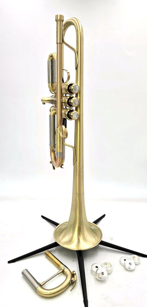 Pristine Condition Pre-Owned Charlie Melk C Trumpet with Bach 239 Bell in Brushed Lacquer