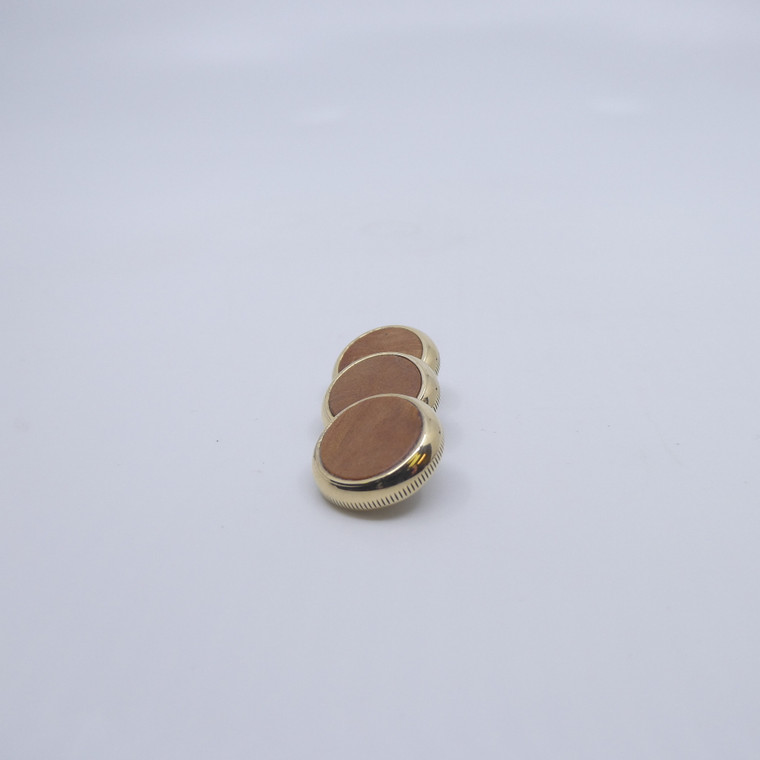 Adams Trumpet/Flugelhorn Valve Buttons in Raw Brass Thuja Wood inlay  - ACB Accessory Sale! Lot A16