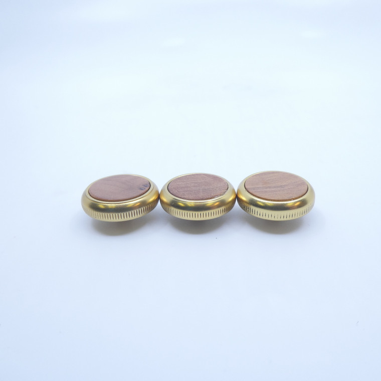 Adams Trumpet Valve Buttons in Satin Gold Lacquer Thuja Wood inlay  - ACB Accessory Sale! Lot A20