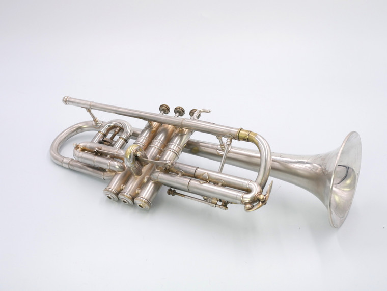 Vintage 1935 Conn 80A "New Wonder" Cornet in Silver Plate with Quick Change Tuning!