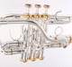 Incredible bargain:  Y-Fort  742 Long Bell Eb/D Trumpet in silver with gold trim