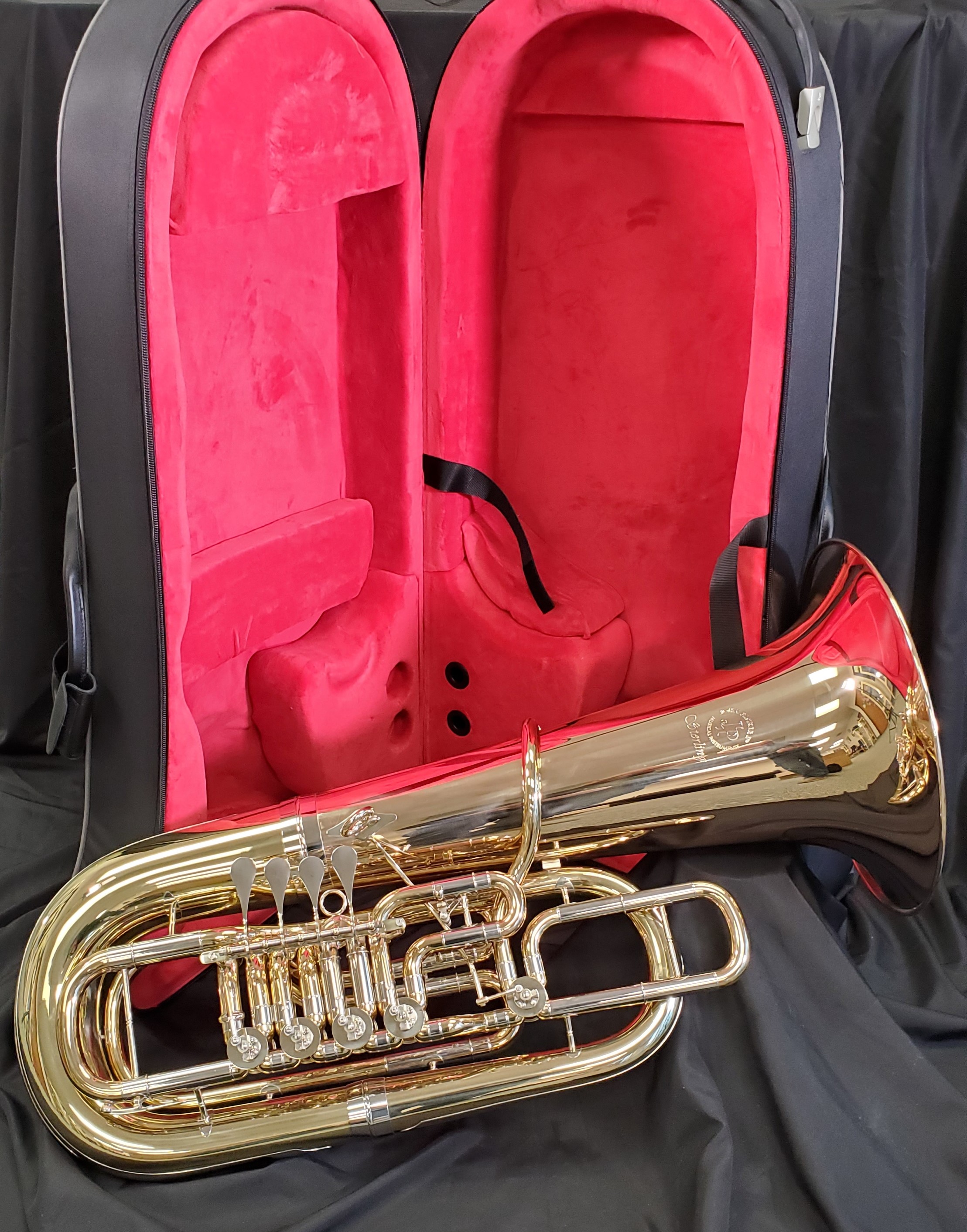 TMEA Trade Show Demo John Packer JP379FF Sterling F Tuba in Gold Lacquer