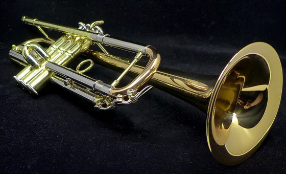 Manchester Brass Professional Bb Trumpet in Clear Lacquer with Gold Brass  Bell