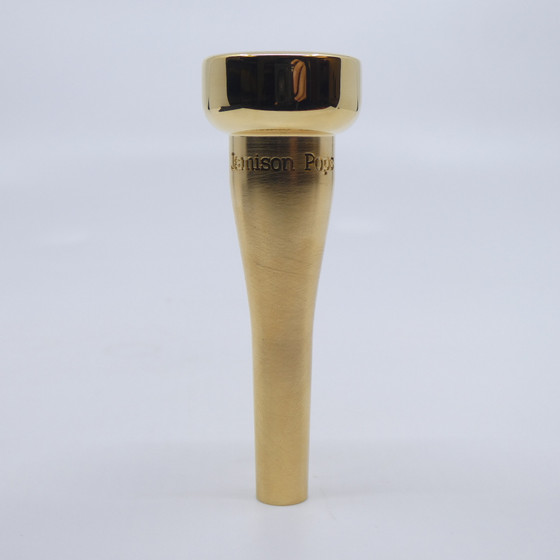 ACB Blowout Sale Custom "Jamison Pops" Trumpet Mouthpiece in Modern Blank and Brushed Gold
