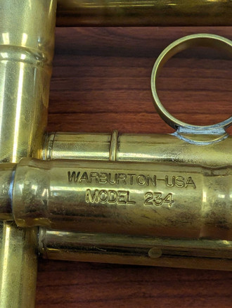 Sweet playing  Warburton 234 Trumpet in raw brass with large flared gold brass bell