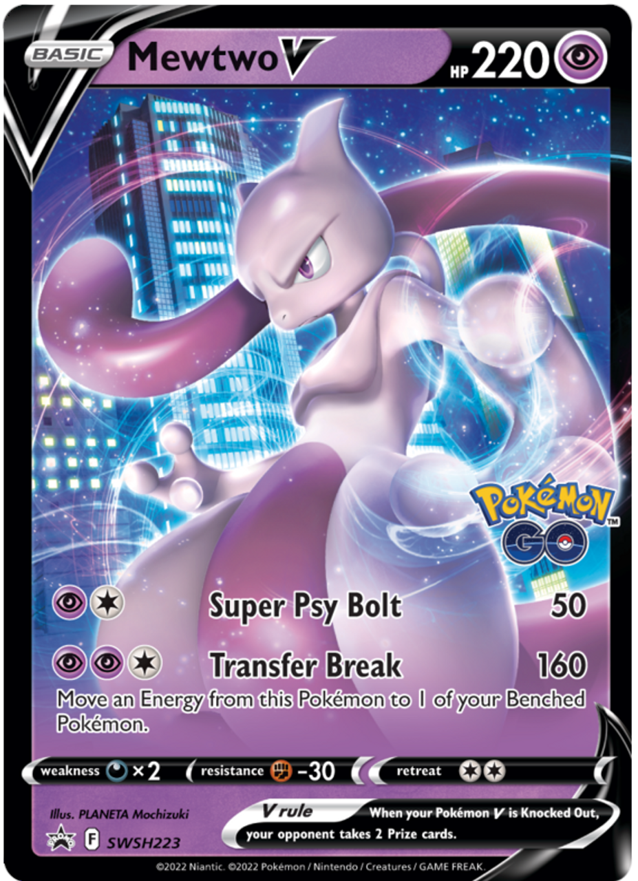 Carta Pokémon Tcg Mewtwo V - Promo Swsh229 Pokemon Go