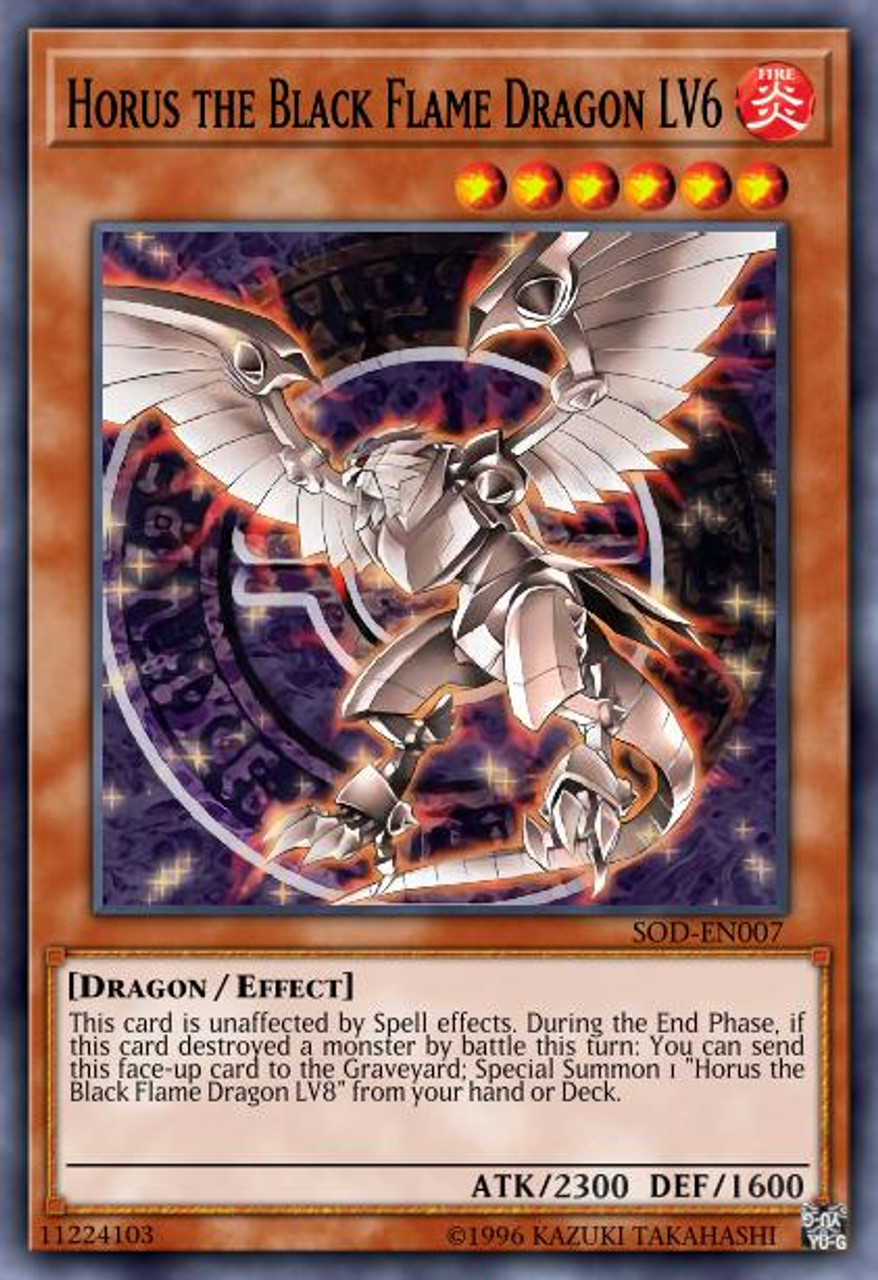 Yugioh! Horus The Black Flame Dragon LV4 1st Edition SOD-EN006