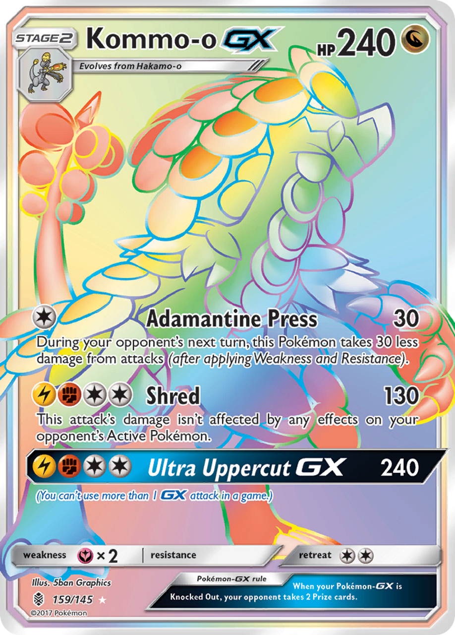 Kommo-o GX - 159/145 - Secret Rare - Pokemon Singles » Sun and Moon Series  » SM: Guardians RIsing - Dolly's Toys and Games