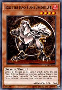 Horus The Black Flame Dragon LV6' (SOD-EN007) Super Rare Holo, Yu