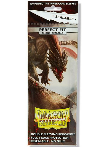 300 Dragon Shield Perfect Fit Inner Sleeves Sealable Smoke brand