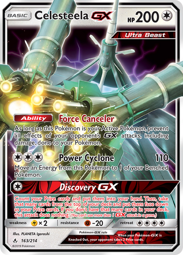 Pokemon - Celesteela GX - 163/214 - Ultra Rare - Sun & Moon Unbroken  Bonds - NM