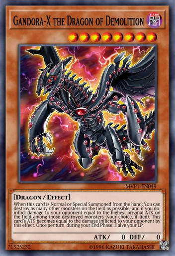 1st Ed YUGIOH 1x Gandora-X the Dragon of Demolition Secret Rare MVP1-ENS49