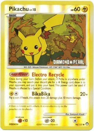 Pikachu - 70/100 - Reverse Holo - BK Promo - Face To Face Games