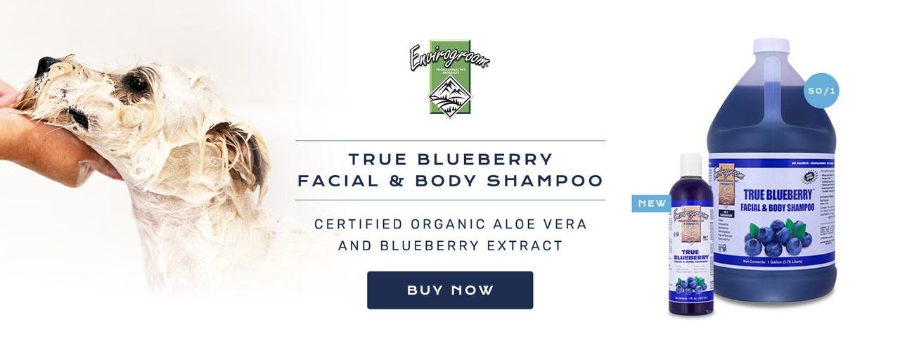 Envirogroom True Blueberry Facial and Body Shampoo. Certified organic aloe vera and blueberry extract. Buy Now