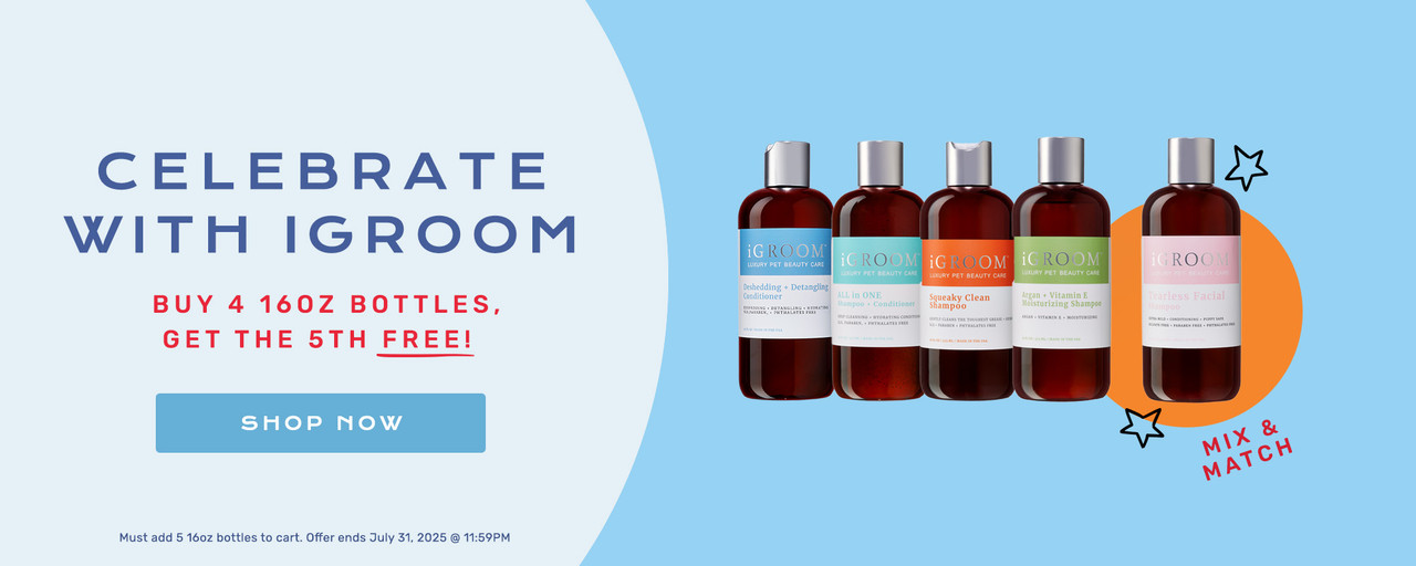 Buy 4 iGroom 16oz bottles, Get 5th FREE! Must add 5 16oz bottles to cart. Mix and match!