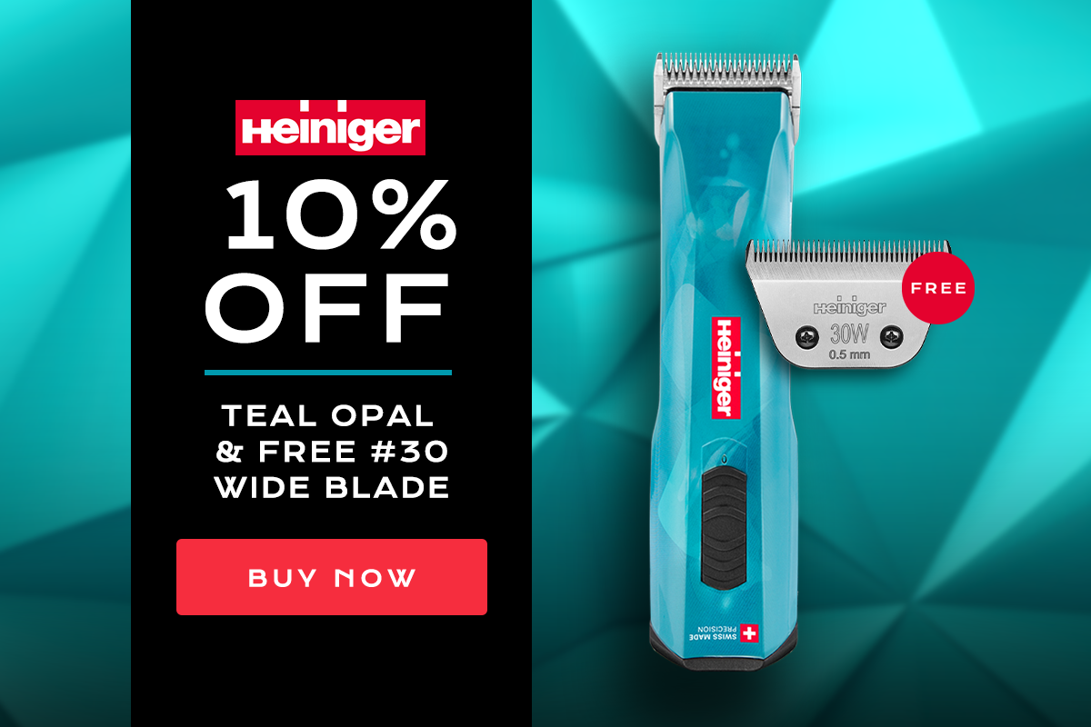 10% Off Heiniger Teal Opal Clipper and Get #30W Blade Free!