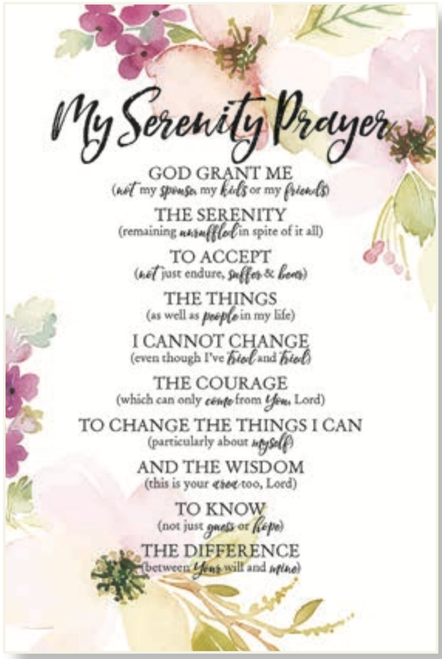 Personal Serenity Prayer
Serenity Prayer