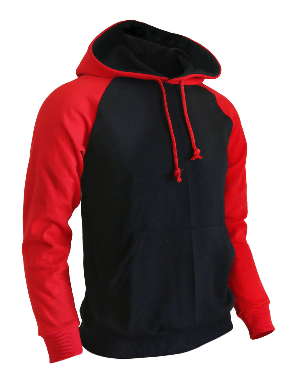 red hoodie zip up mens