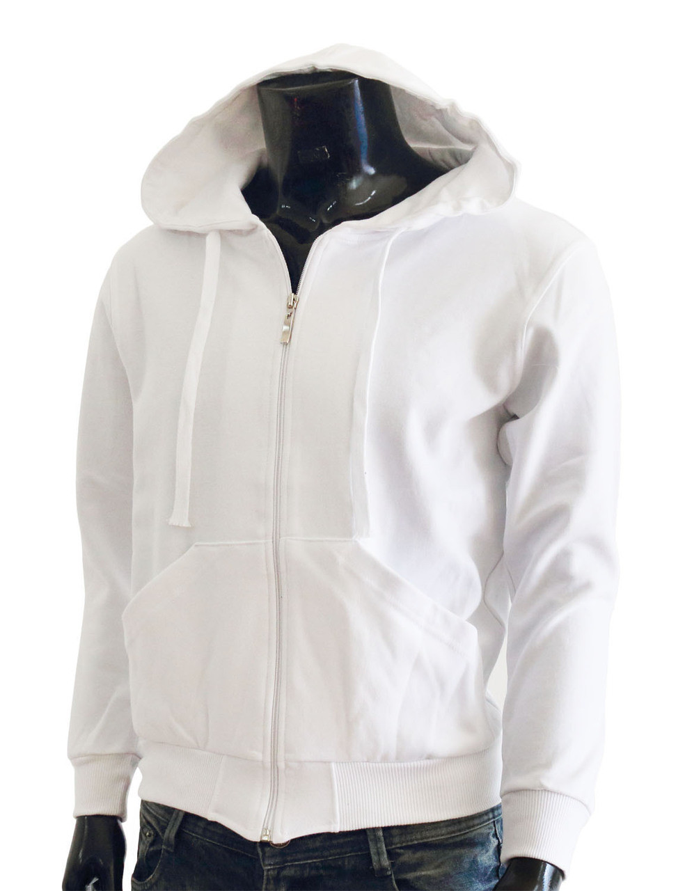 BCPOLO zipper hoodie jumper Zip-Hoodie, Solid Cotton Zip-up hoodie  jacket-Blue