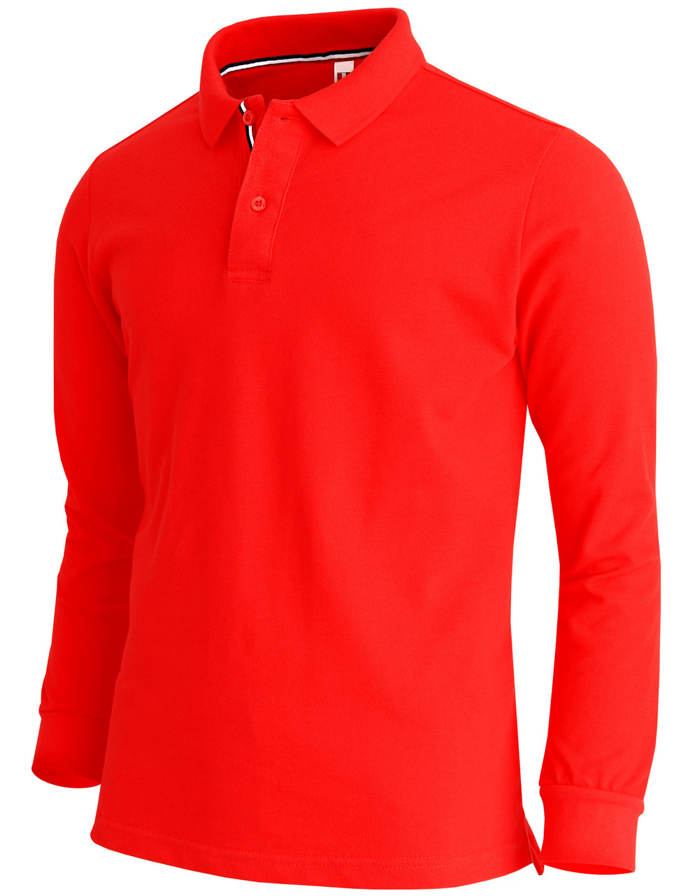 long Sleeve Pique solid Polo Shirts