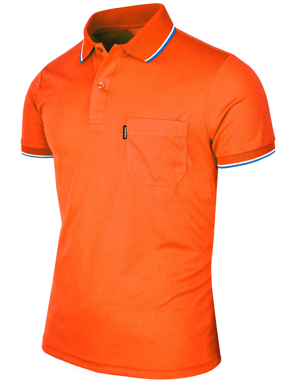 Short Sleeve Dri Fit Collar 2 line Point Polo Shirt-