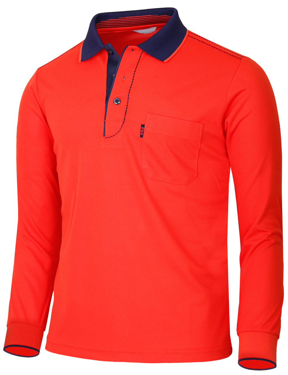 Simply Southern Long Sleeve Colorblock Polo Shirt for Men in Port Red –  Glik's