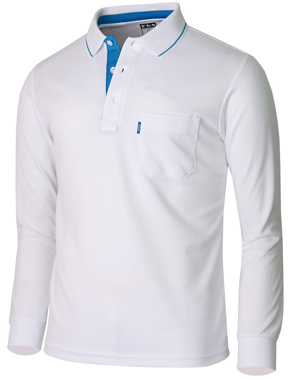 Long Sleeve Dri Fit Three Button Polo Shirt-Unisex