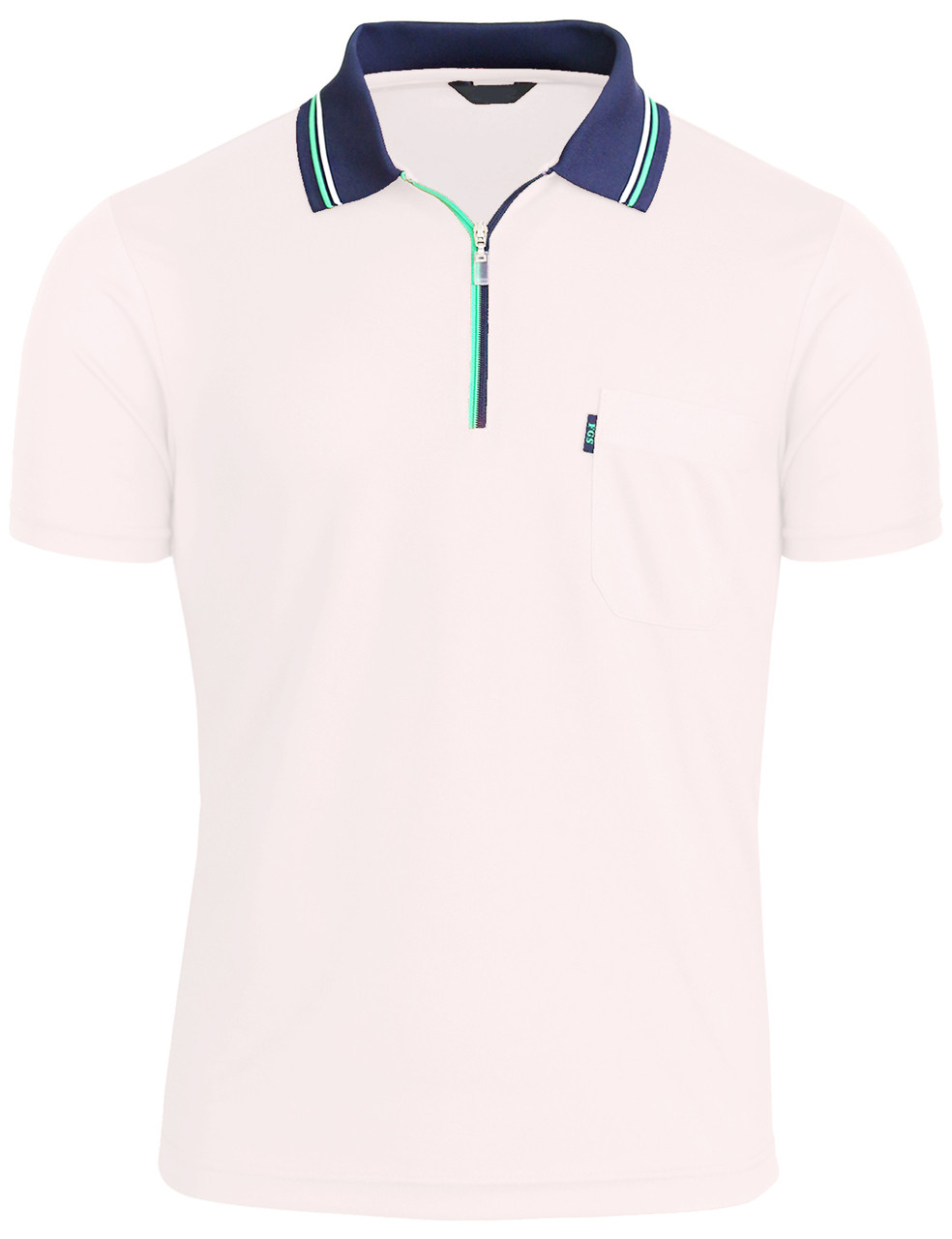Short Sleeve Dri Fit Zip Polo Shirt-Unisex