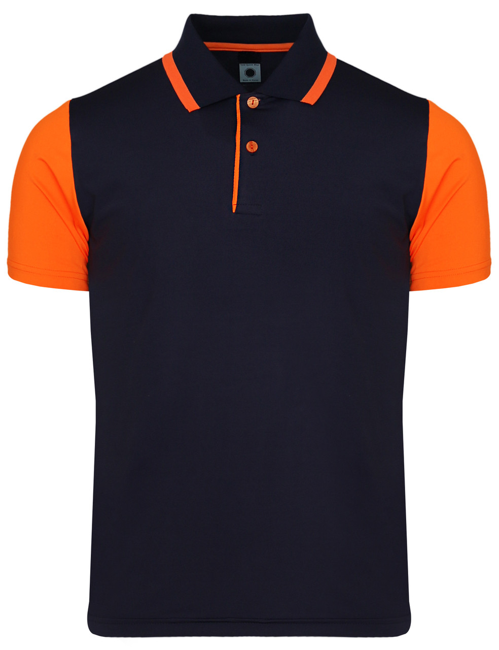 orange and blue polo t shirt