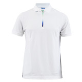 Cooling polo zip-up neck t-shirt short sleeves-white