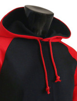 BCPOLO Casual Men Hoodie t- shirt 2 tone Raglan hoodie t-shirt (black)