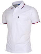 Short Sleeve Dri Fit Collar 2 line Point Polo Shirt-Unisex