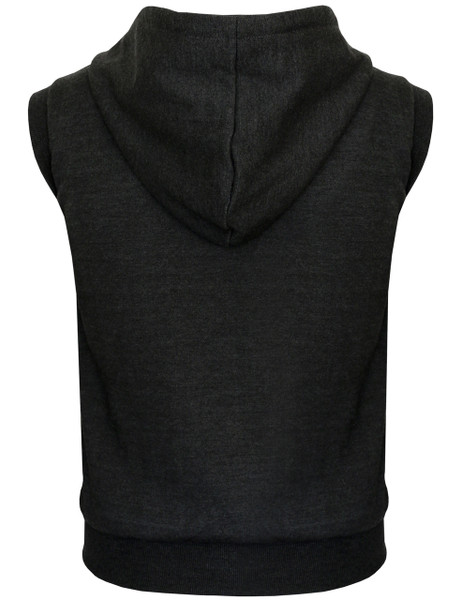 sleeveless black hoodie