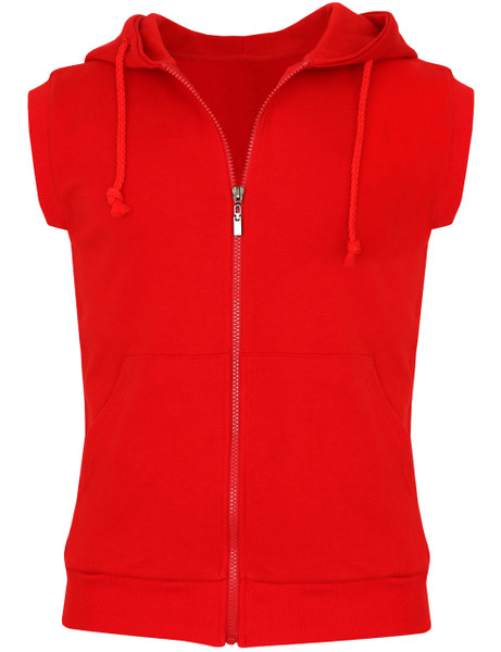 red zip up sweater