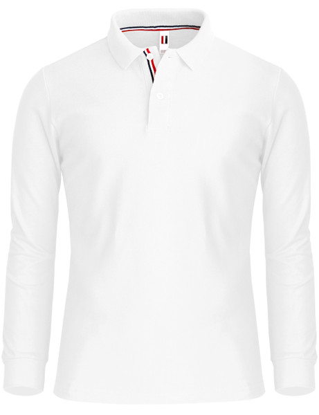 long Sleeve Pique solid Polo Shirts