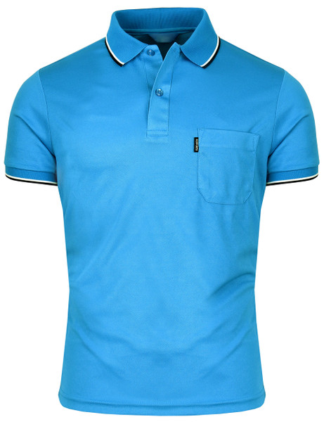 Short Sleeve Dri Fit Collar 2 line Point Polo Shirt-