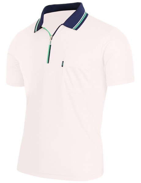 Short Sleeve Dri Fit Zip Polo Shirt-Unisex