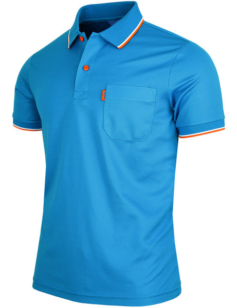 Short Sleeve Dri Fit Point Button Polo Shirt-Unisex