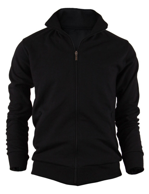 BCPOLO Cotton Jersey Full Zip Cotton Black Jacket 